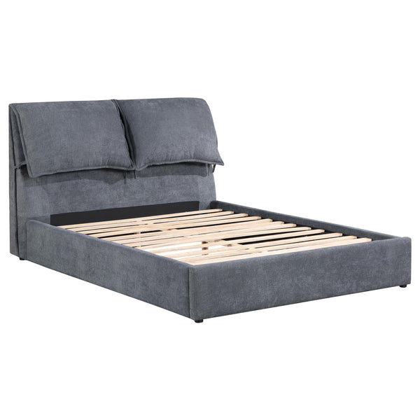  Coaster Furniture Laurel 306041KE Upholstered Eastern King Panel Bed - Dark Grey IMAGE 1