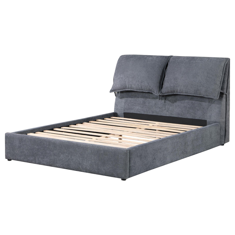  Coaster Furniture Laurel 306041KE Upholstered Eastern King Panel Bed - Dark Grey IMAGE 3