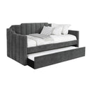  Coaster Furniture Kingston 315962 Upholstered Twin Daybed with Trundle - Charcoal IMAGE 1