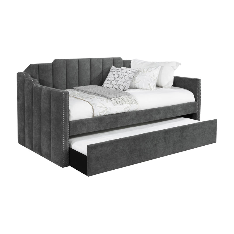 Coaster Furniture Kingston 315962 Upholstered Twin Daybed with Trundle - Charcoal IMAGE 1