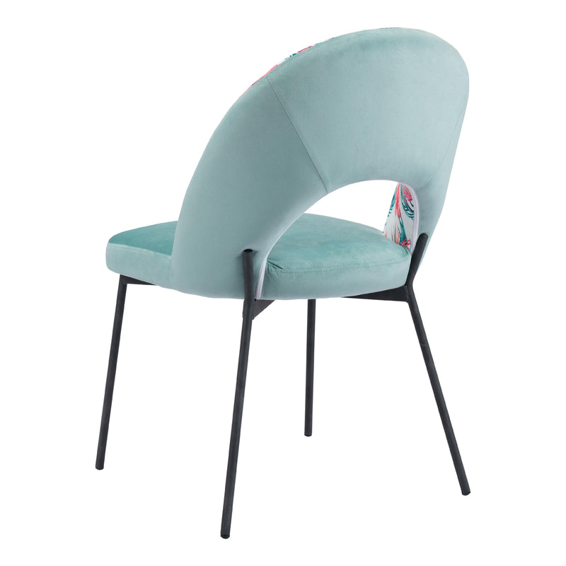  Zuo Bethpage 109367 Dining Chair - Multicolor Print & Green IMAGE 5