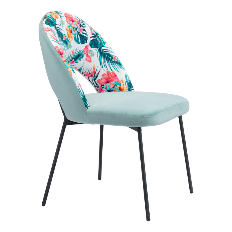  Zuo Bethpage 109367 Dining Chair - Multicolor Print & Green IMAGE 6