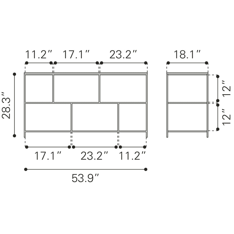  Zuo 109487 Singularity Console Table White & Black IMAGE 10