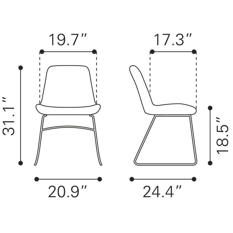  Zuo Tammy 109334 Dining Chair - Green IMAGE 10