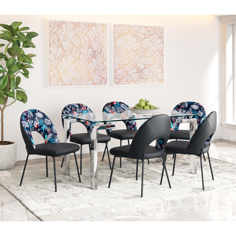  Zuo Merion 109366 Dining Chair - Multicolor Print & Black IMAGE 12