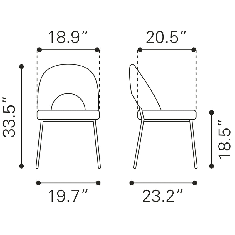  Zuo Merion 109366 Dining Chair - Multicolor Print & Black IMAGE 14