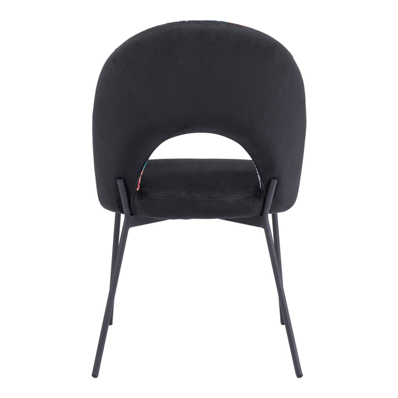  Zuo Merion 109366 Dining Chair - Multicolor Print & Black IMAGE 4
