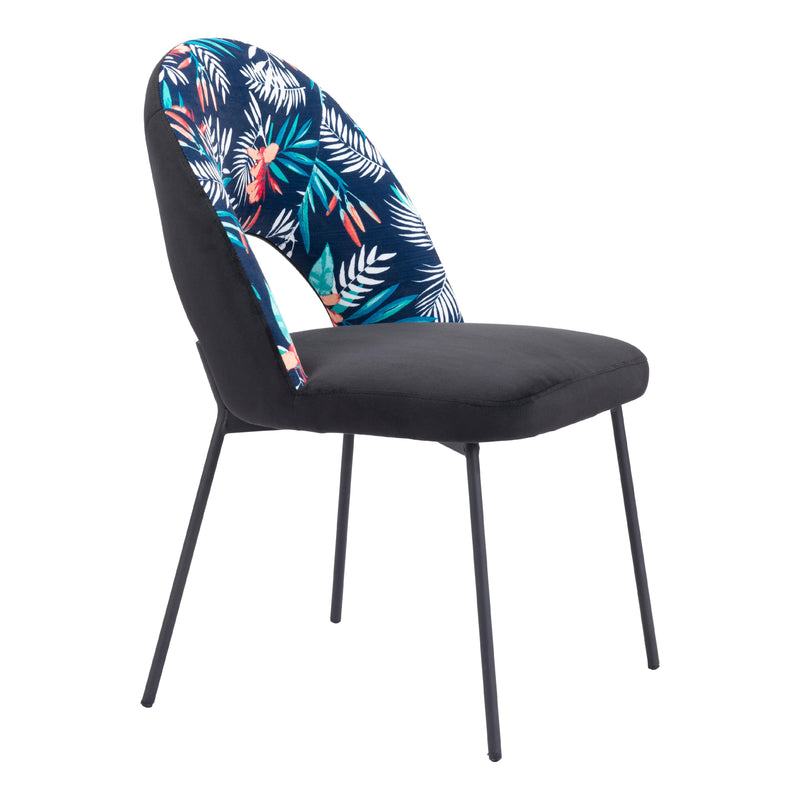  Zuo Merion 109366 Dining Chair - Multicolor Print & Black IMAGE 6