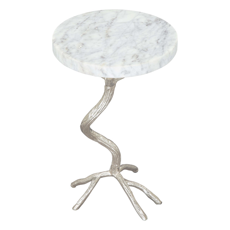  Zuo Joel 109560 Side Table - White & Silver IMAGE 3