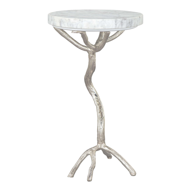  Zuo Joel 109560 Side Table - White & Silver IMAGE 4