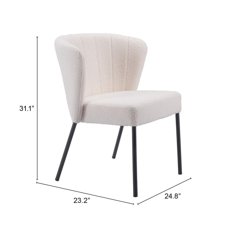  Zuo Aimee 109677 Dining Chair - Cream IMAGE 11