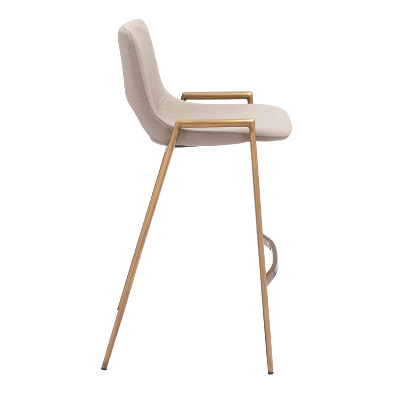  Zuo Desi 109733 Counter Stool - Beige & Gold IMAGE 2