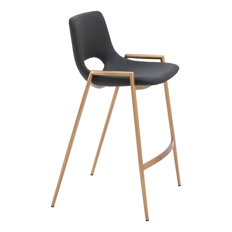 Zuo Desi 109552 Counter Stool - Black & Gold IMAGE 6