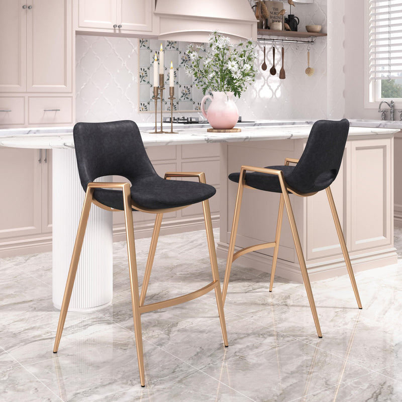  Zuo Desi 109552 Counter Stool - Black & Gold IMAGE 8