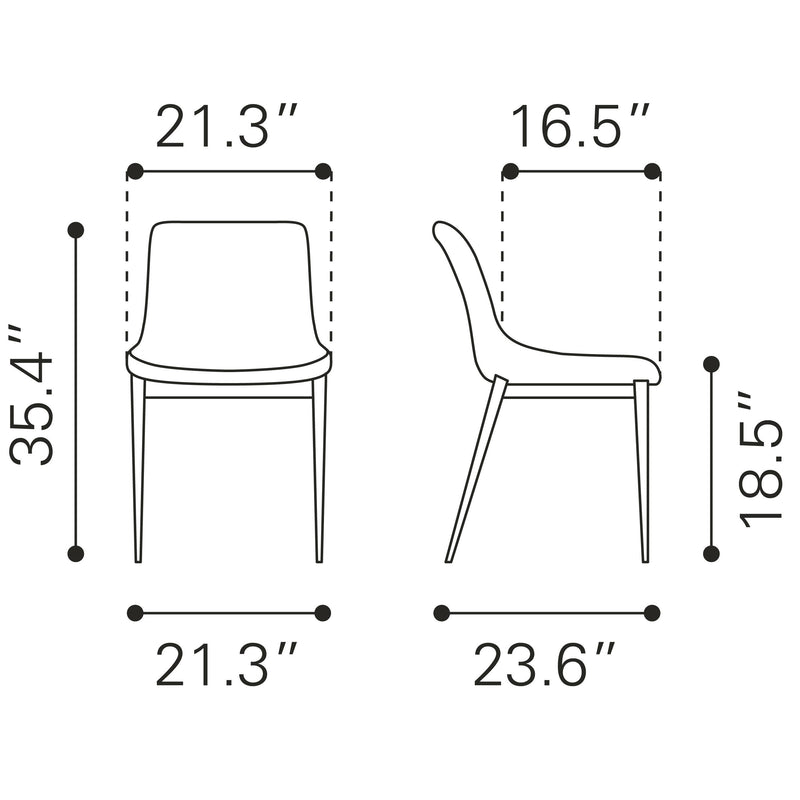  Zuo Magnus 109934 Dining Chair - Slate Grey & Walnut IMAGE 10