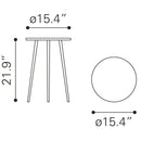  Zuo Politik 109465 Side Table - Silver IMAGE 9