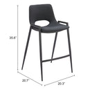  Zuo Desi 109537 Counter Stool - Black IMAGE 10