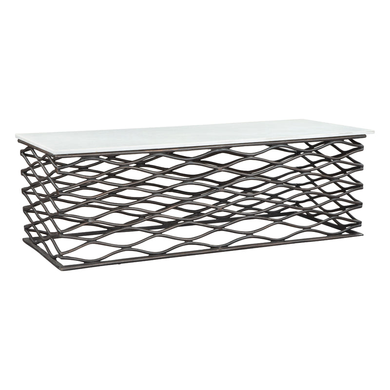  Zuo Duchess 109457 Coffee Table - White & Antique Bronze IMAGE 4