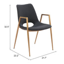  Zuo Desi 109549 Dining Chair - Black & Gold IMAGE 10