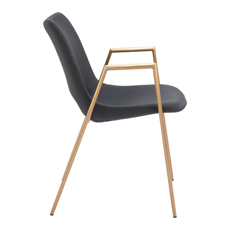  Zuo Desi 109549 Dining Chair - Black & Gold IMAGE 2