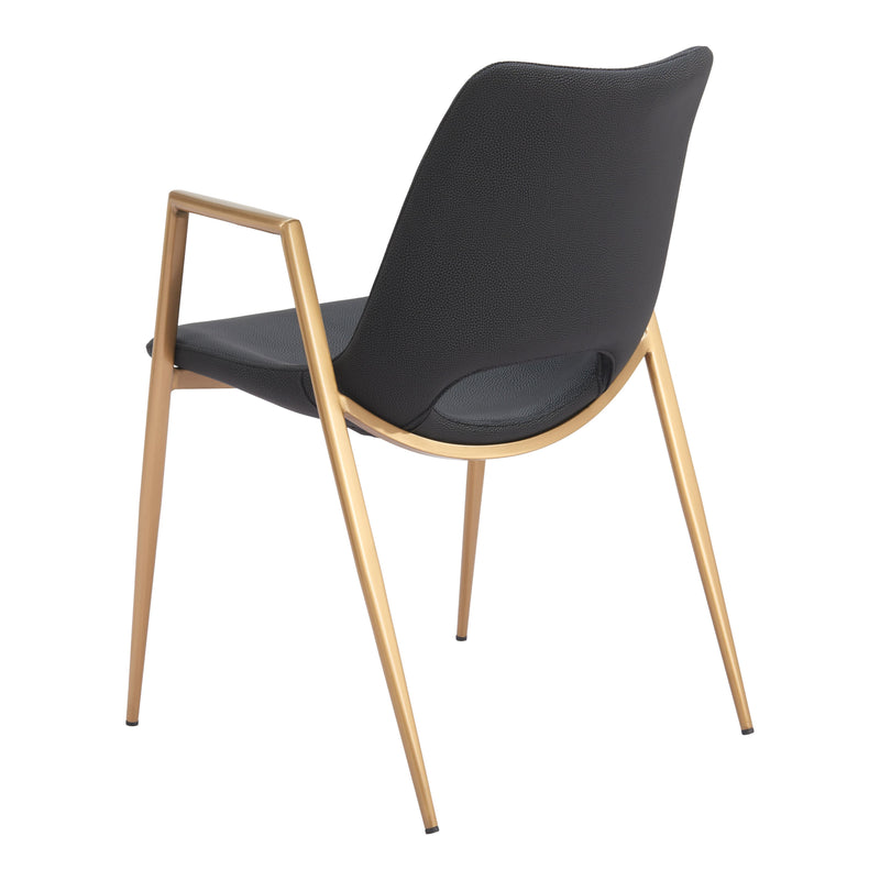  Zuo Desi 109549 Dining Chair - Black & Gold IMAGE 5