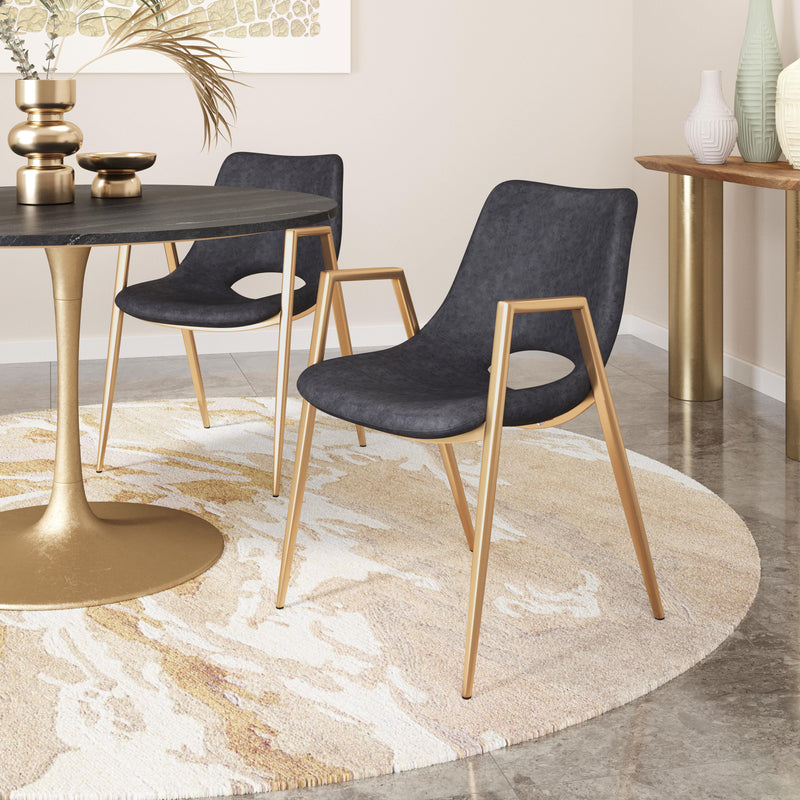  Zuo Desi 109549 Dining Chair - Black & Gold IMAGE 8