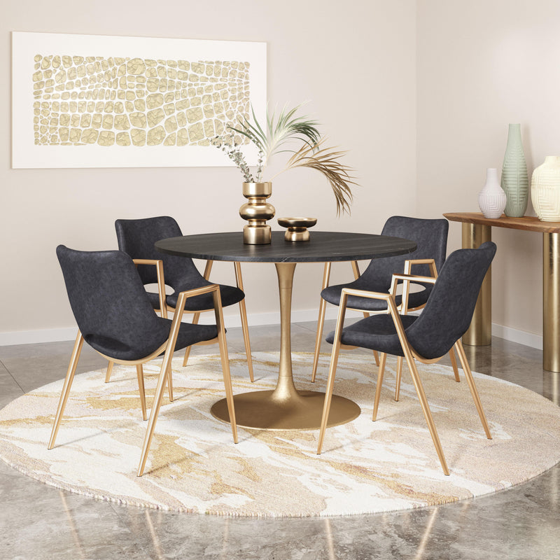  Zuo Desi 109549 Dining Chair - Black & Gold IMAGE 9