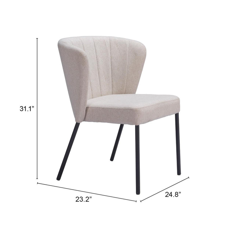  Zuo Aimee 109678 Dining Chair - Beige IMAGE 11