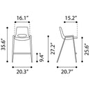  Zuo Desi 109732 Counter Stool - Brown & Walnut IMAGE 9