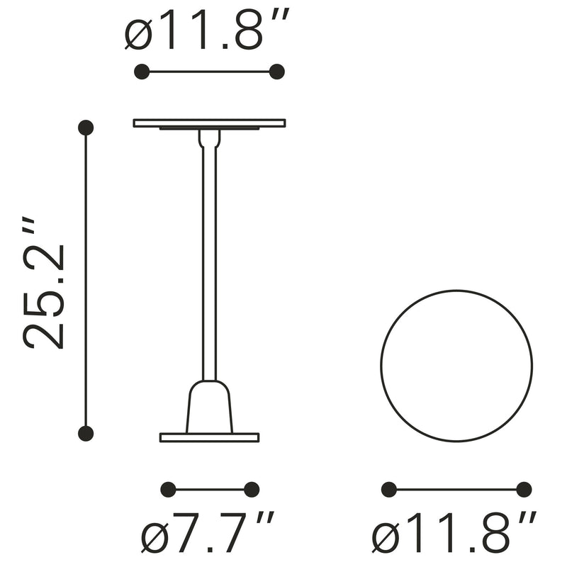  Zuo Woozy 109458 Side Table - White & Black IMAGE 9
