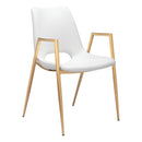  Zuo Desi 109550 Dining Chair - White & Gold IMAGE 1