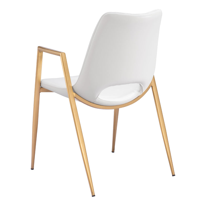  Zuo Desi 109550 Dining Chair - White & Gold IMAGE 5