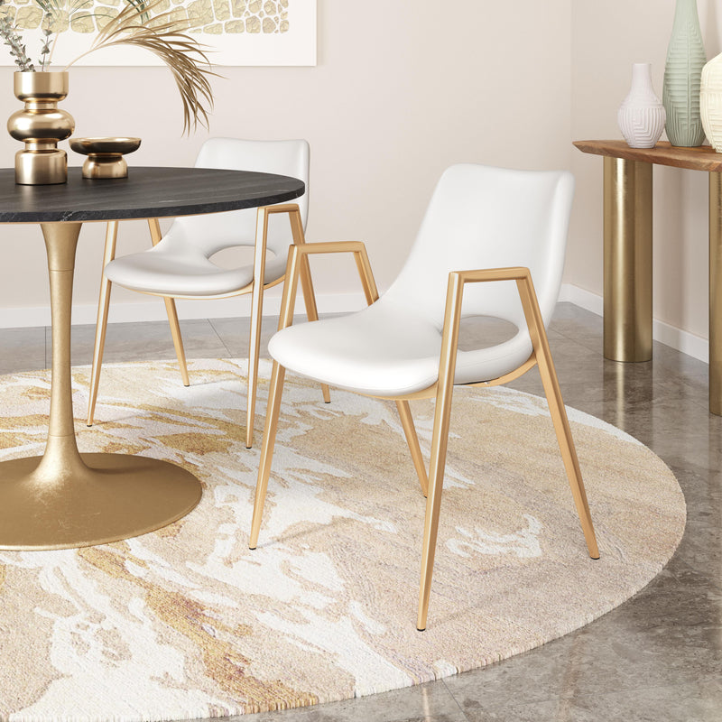  Zuo Desi 109550 Dining Chair - White & Gold IMAGE 7