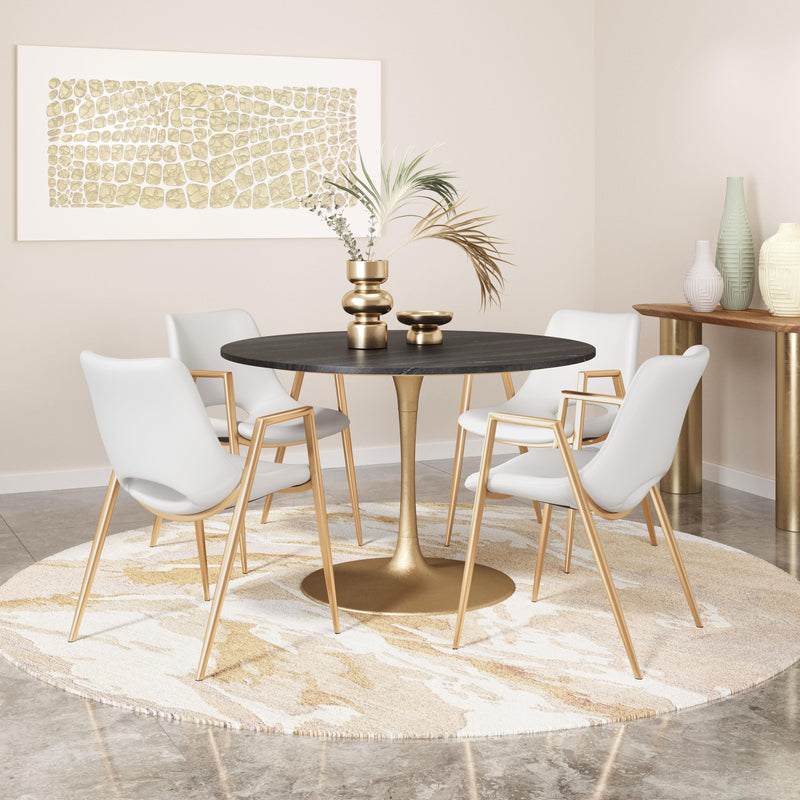  Zuo Desi 109550 Dining Chair - White & Gold IMAGE 8