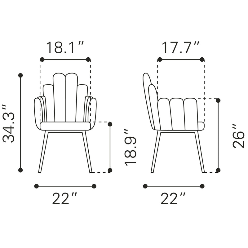  Zuo Noosa 109657 Dining Chair - Ivory IMAGE 10
