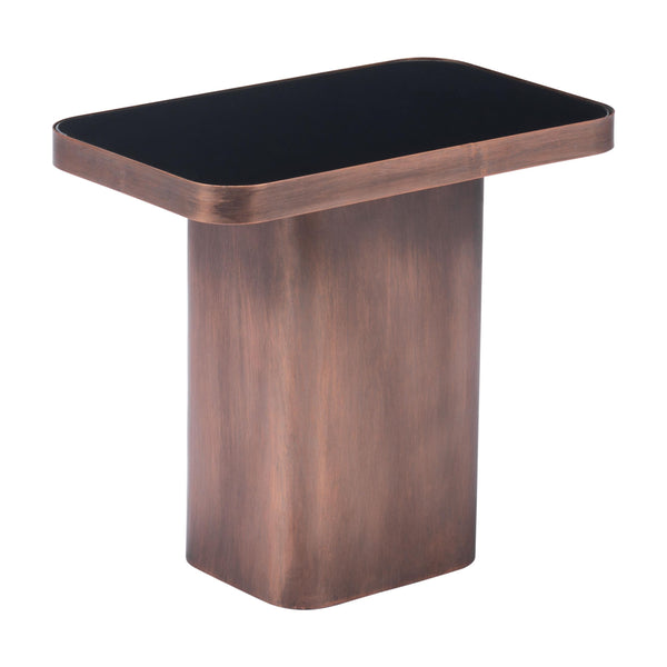  Zuo Marcos A12254 Side Table - Black & Antique Bronze IMAGE 1