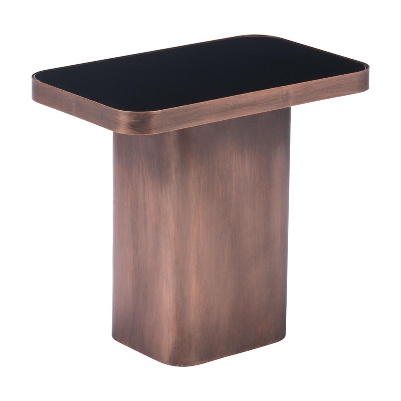  Zuo Marcos A12254 Side Table - Black & Antique Bronze IMAGE 1