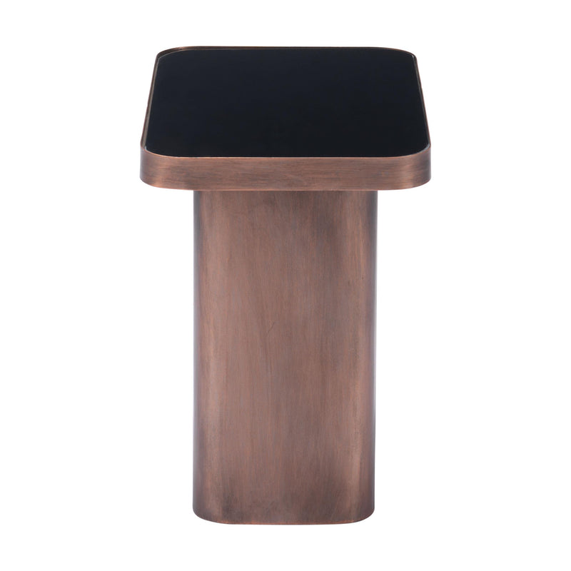  Zuo Marcos A12254 Side Table - Black & Antique Bronze IMAGE 2