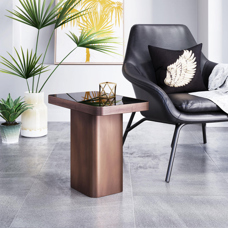  Zuo Marcos A12254 Side Table - Black & Antique Bronze IMAGE 6