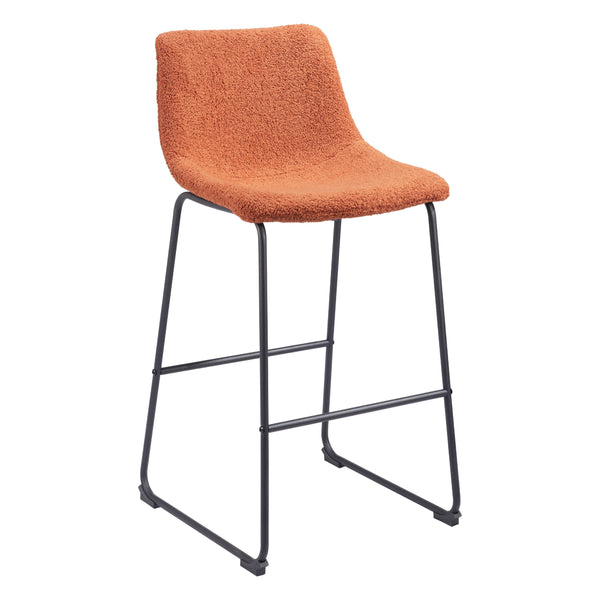  Zuo Smart 109682 Barstool - Burnt Orange IMAGE 1