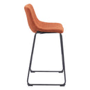  Zuo Smart 109682 Barstool - Burnt Orange IMAGE 2