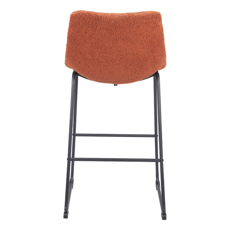  Zuo Smart 109682 Barstool - Burnt Orange IMAGE 4