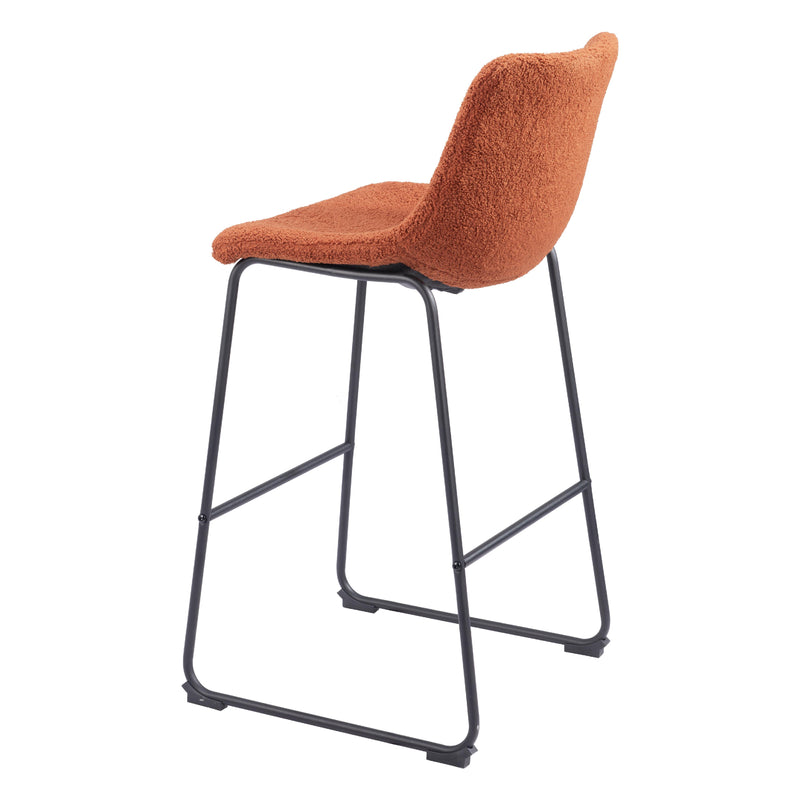  Zuo Smart 109682 Barstool - Burnt Orange IMAGE 5