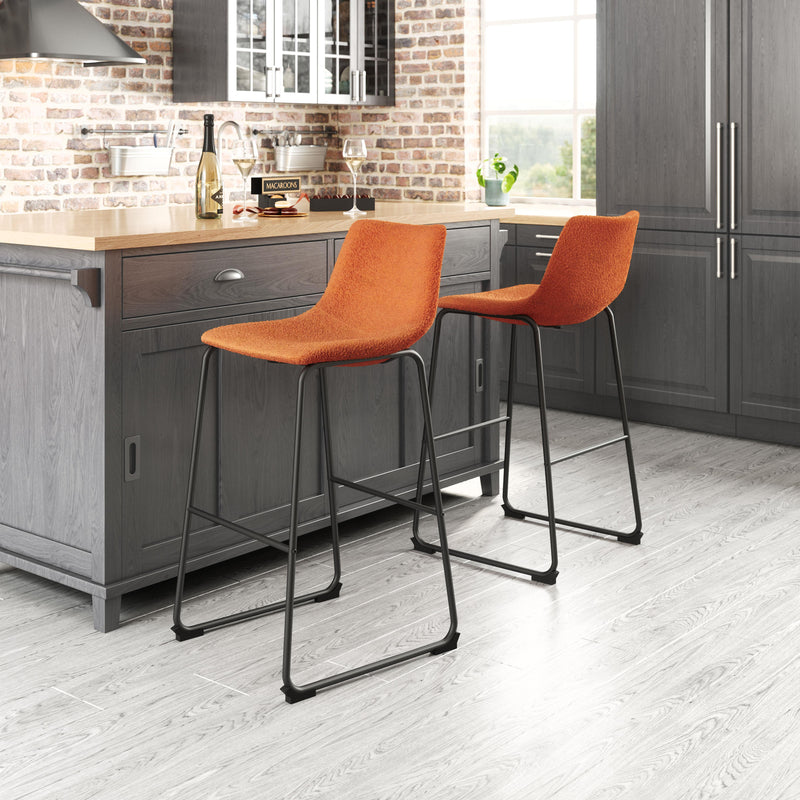  Zuo Smart 109682 Barstool - Burnt Orange IMAGE 8