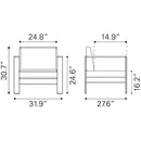  Zuo Cosmopolitan 703985 Armchair - Dark Grey IMAGE 8