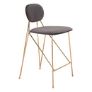  Zuo Georges 109662 Counter Stool - Grey & Gold IMAGE 1