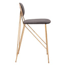  Zuo Georges 109662 Counter Stool - Grey & Gold IMAGE 2