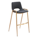  Zuo Desi 109555 Barstool - Black & Gold IMAGE 1