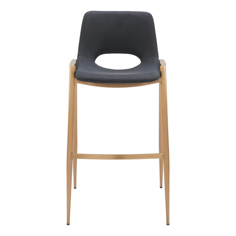  Zuo Desi 109555 Barstool - Black & Gold IMAGE 3