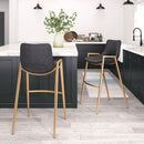  Zuo Desi 109555 Barstool - Black & Gold IMAGE 8